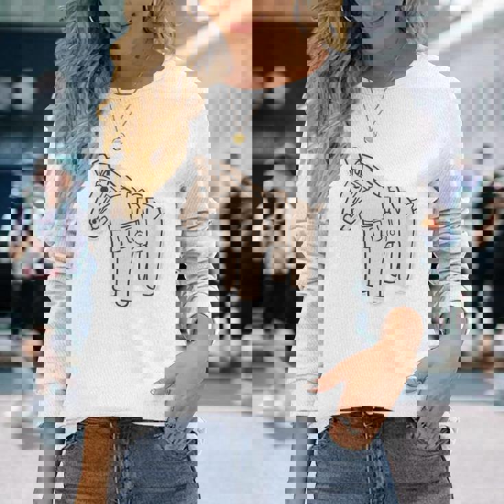 ハニワの馬 埴輪【ゆるフレンズ】歴史土器 シンプル かわいい イラスト 長袖tシャツ 長袖Tシャツ 彼女への贈り物