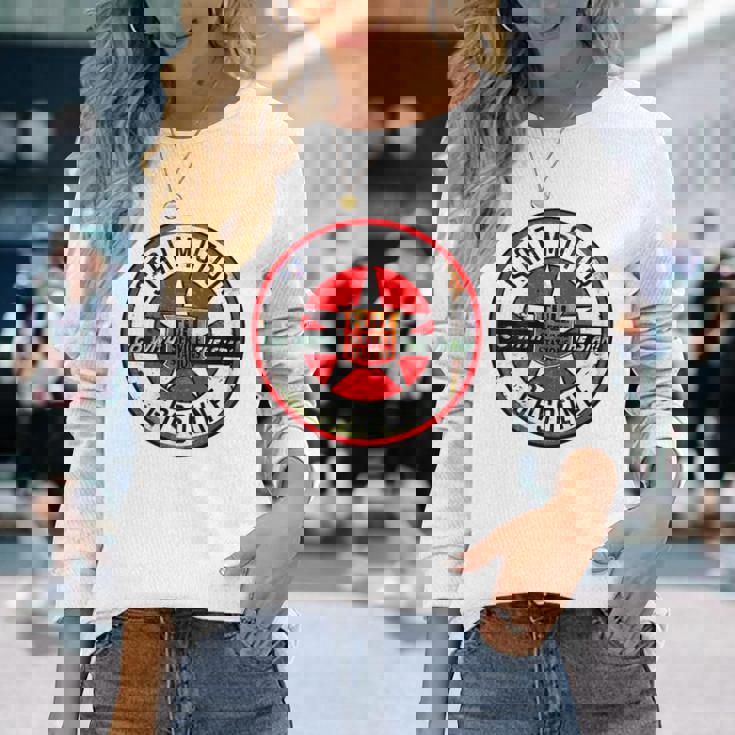 バックプリントのみ レトロ ビンテージ ガソリンスタンド スター モーター オイルカー 長袖Tシャツ 彼女への贈り物