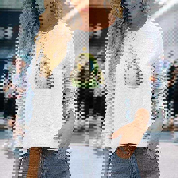 バッグの中のかわいいセキセイインコ、面白いセキセイインコ 長袖tシャツ 長袖Tシャツ 彼女への贈り物