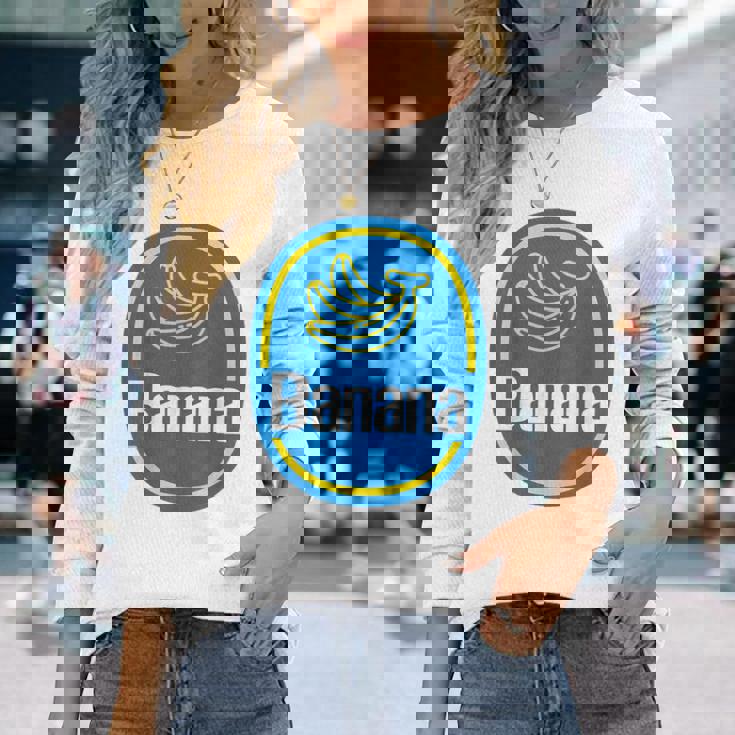 バナナ ステッカー フルーツ レイジー ハロウィン コスチューム 長袖Tシャツ 彼女への贈り物