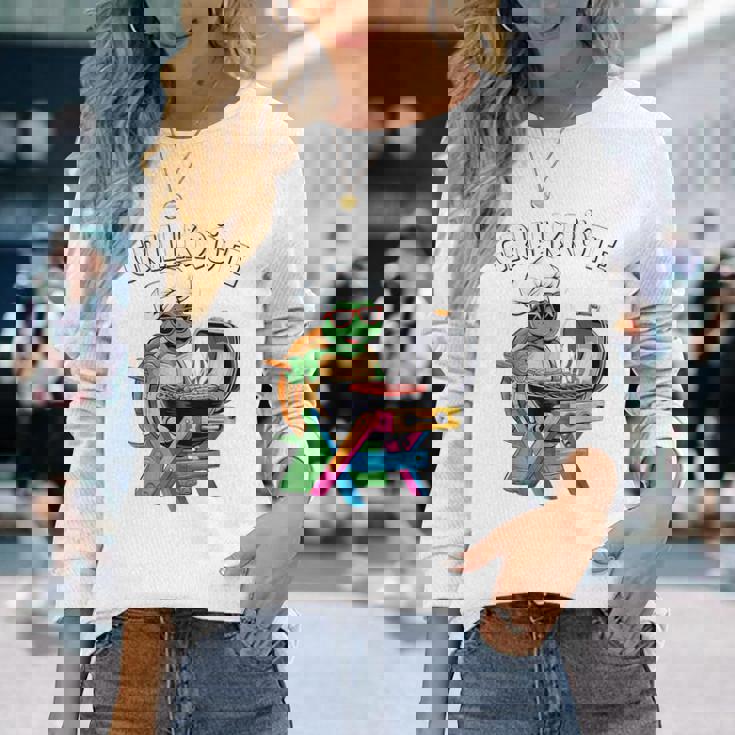 バーベキュー ヒキガエル 面白い 亀 バーベキュー ジャンパー 面白い 長袖Tシャツ 彼女への贈り物