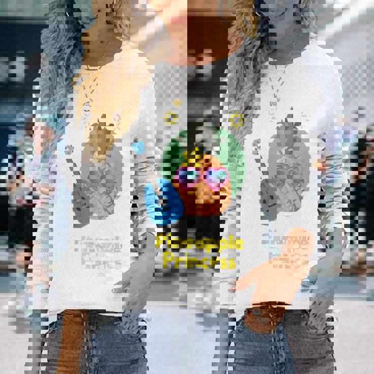 パイナップルプリンセス ウクレレギフト 長袖Tシャツ 彼女への贈り物