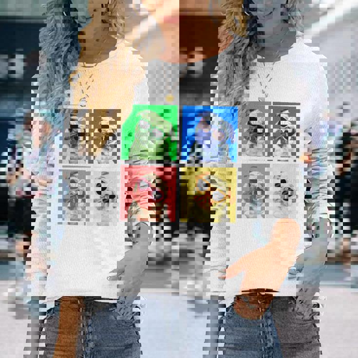 パグ 面白いtシャツ 犬 かわいい メンズ 子供 おもしろ 服 雑貨 グッズ ネタ わんこ イヌ 黒パグ 長袖tシャツ 長袖Tシャツ 彼女への贈り物