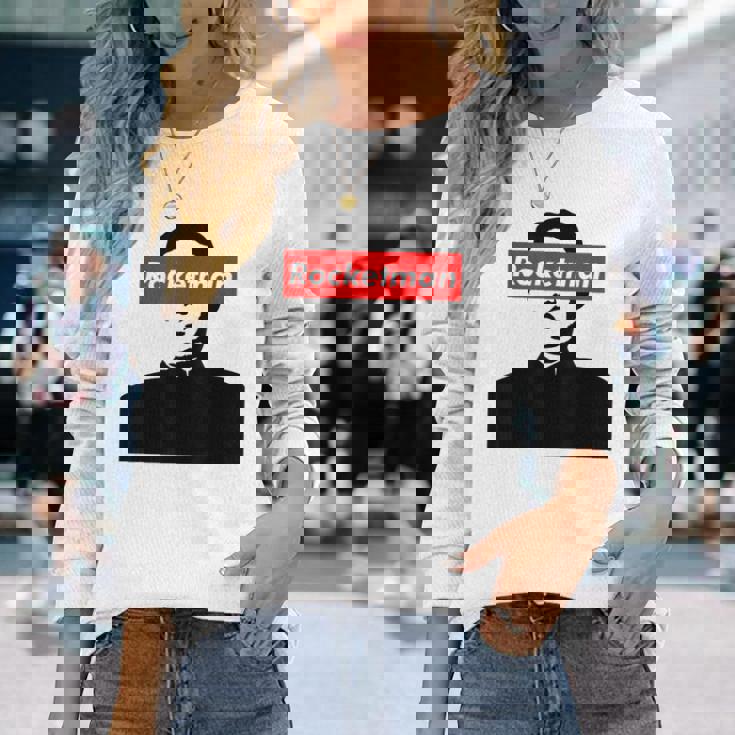 パロディ Kim Jung Un Rocketman ボックスロゴtシャツ 長袖Tシャツ 彼女への贈り物