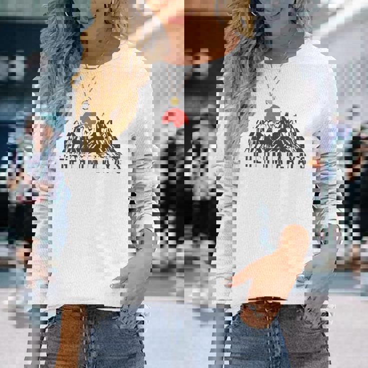 ヒマラヤ ネパール ブータン インド エベレスト 長袖Tシャツ 彼女への贈り物