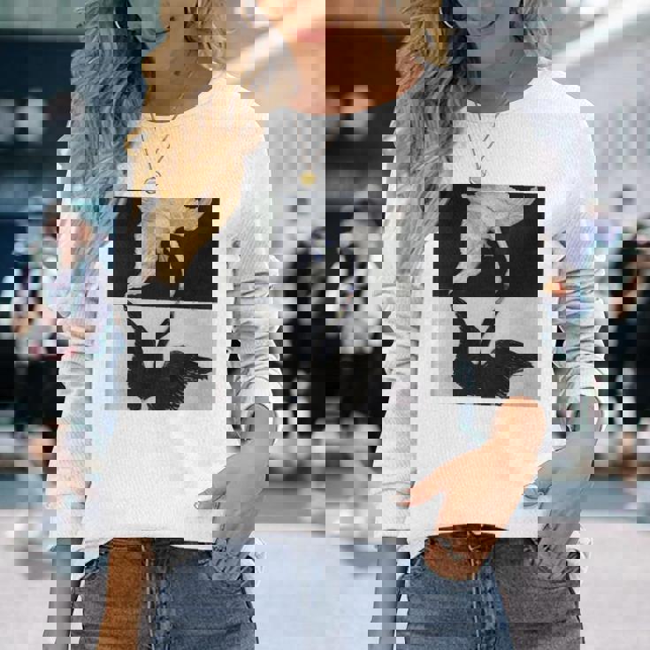 ヒルマ・アフ・クリント作 白鳥 第1号 長袖tシャツ 長袖Tシャツ 彼女への贈り物