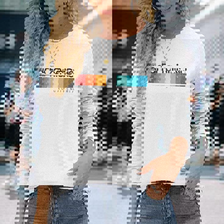 ビンテージサンフランシスコカリフォルニア1980年代レトロデザインtシャツ 長袖Tシャツ 彼女への贈り物