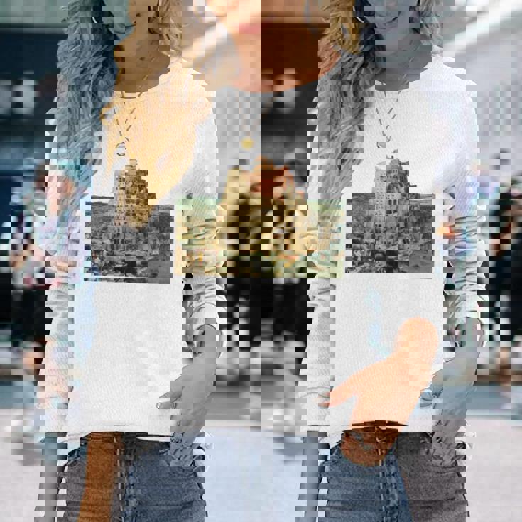 ピーテル・ブリューゲルによるバベルの塔 1563 長袖tシャツ 長袖Tシャツ 彼女への贈り物