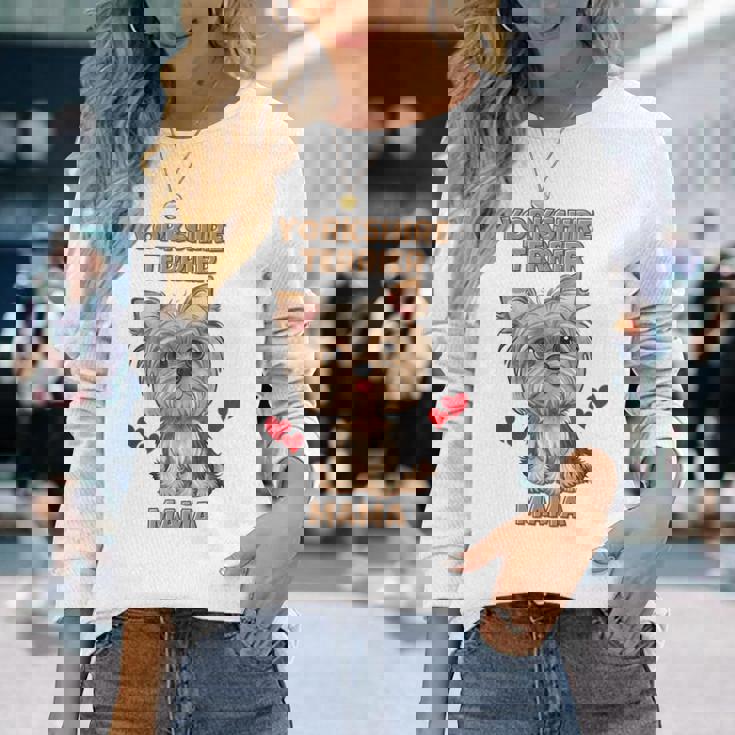 ファニーヨークシャーテリアtシャツ 長袖Tシャツ 彼女への贈り物