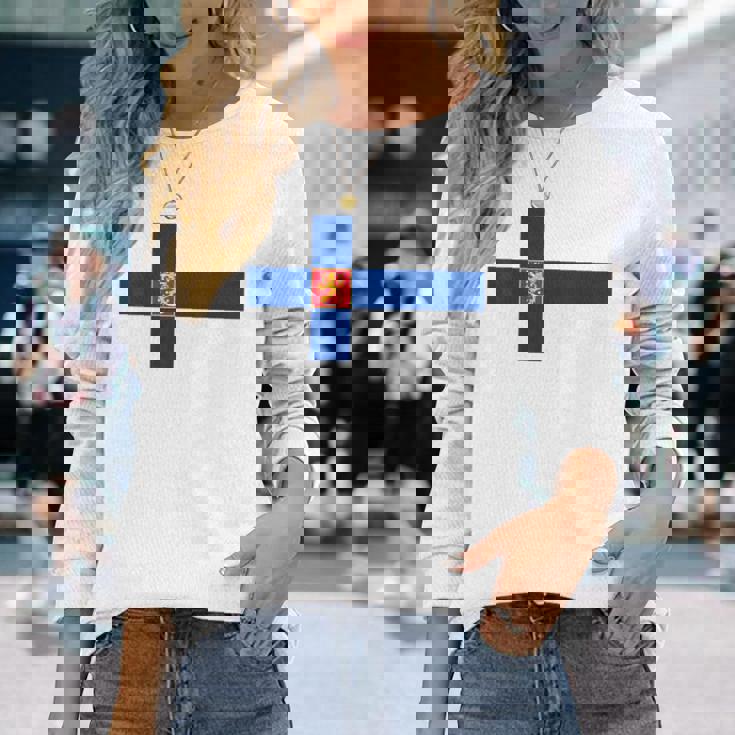 フィンランドtシャツ、フィンランド国旗、フィンランドの地図 メンズレディースキッズ 長袖Tシャツ 彼女への贈り物