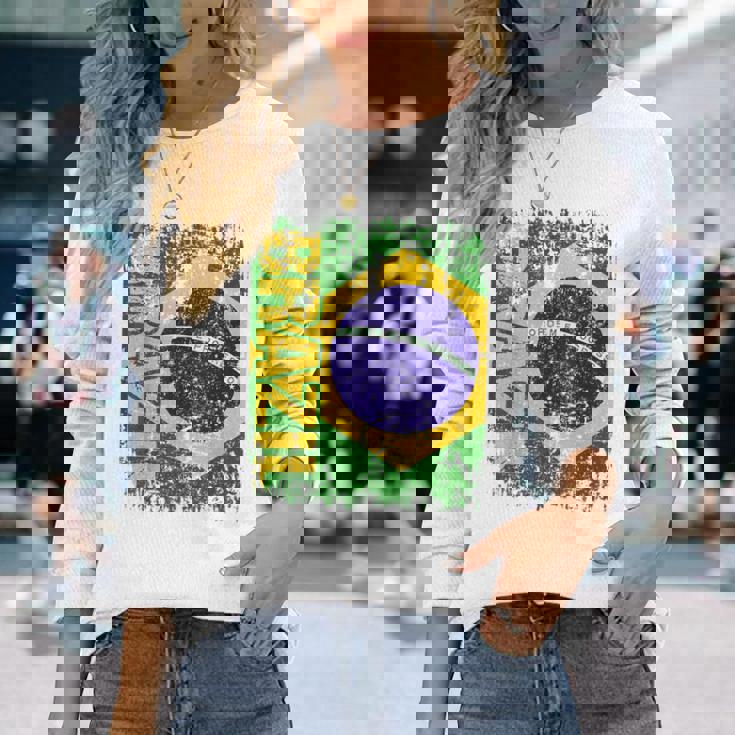 ブラジル 旗 大 国旗 メンズ レディース キッズ ブラジル 長袖Tシャツ 彼女への贈り物