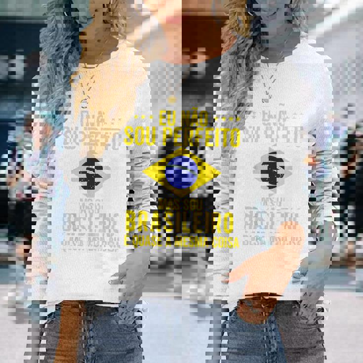 ブラジル国旗 ブラジル メンズ レディース キッズ グリーン ポルトガル語 長袖Tシャツ 彼女への贈り物