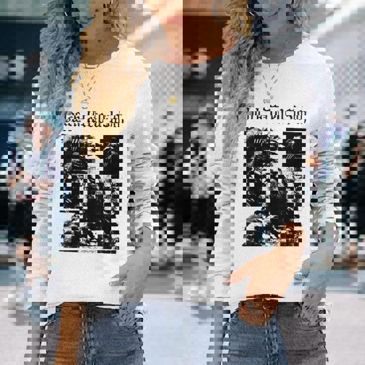 ブラックメタル ナマケモノ 笑える 邪悪 フェス バンド コンサート Metalloth Music 長袖Tシャツ 彼女への贈り物