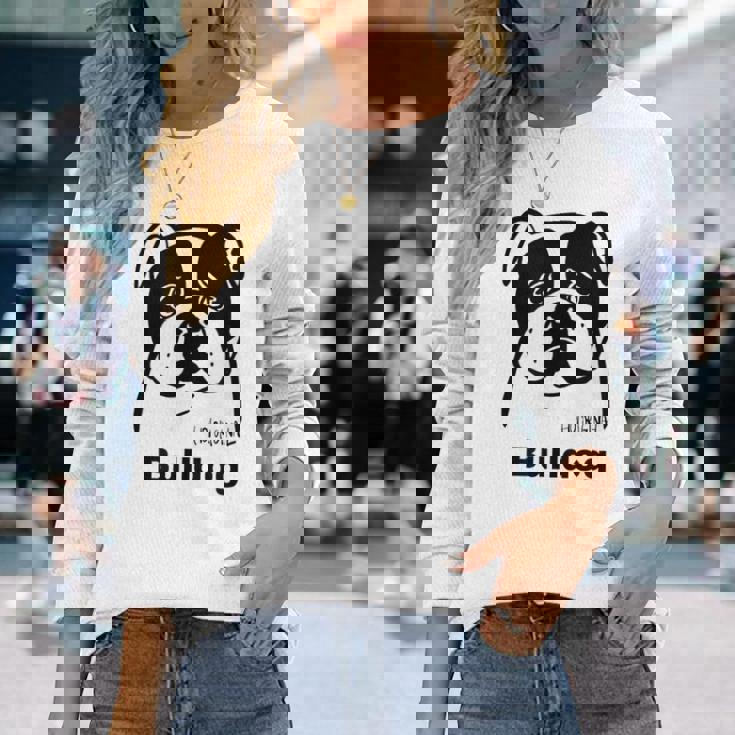 ブルドッグ 長袖Tシャツ 彼女への贈り物