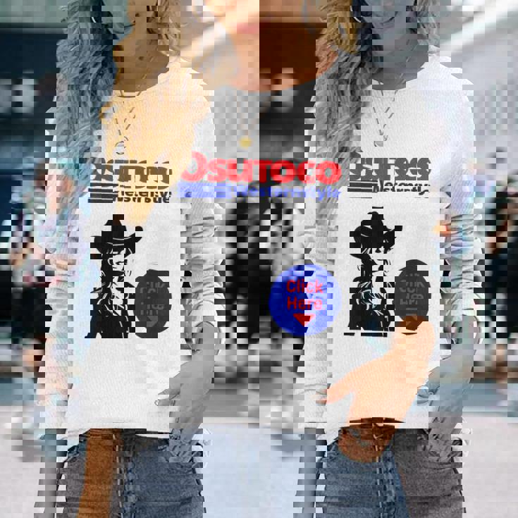 プレゼント パロディ 面白い ウエスタン 長袖Tシャツ 彼女への贈り物