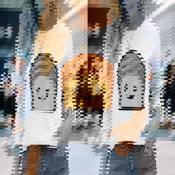 ベーカリー パン ブリオッシュ シンプルでミニマルなユーモア ブリオッシュ 長袖Tシャツ 彼女への贈り物