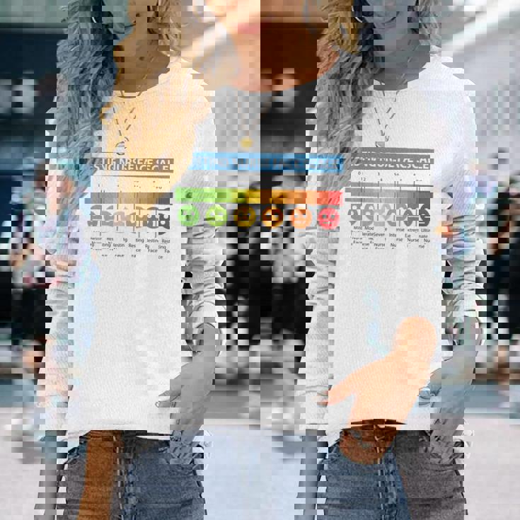 ペインスケール 安静時ナースフェイススケール ナースムード 長袖Tシャツ 彼女への贈り物