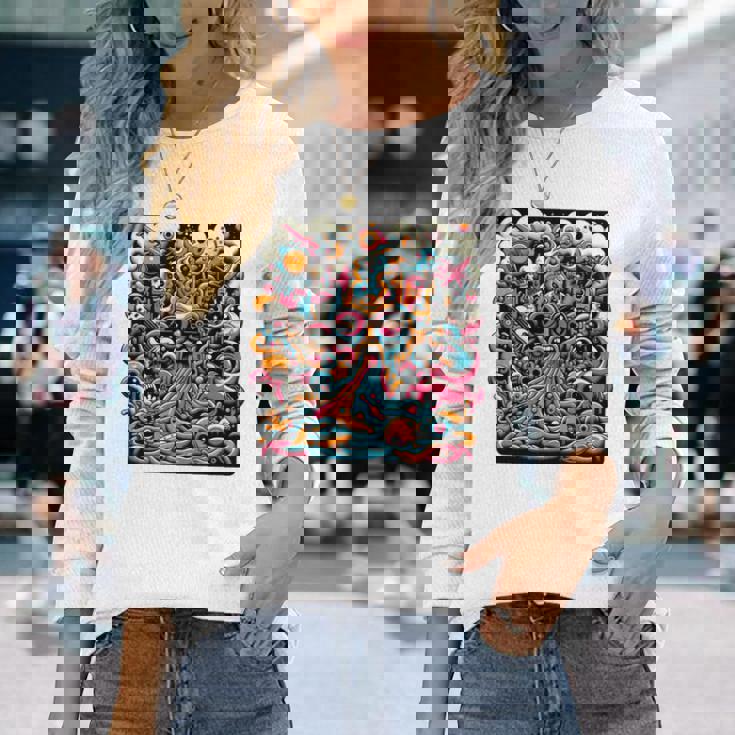 ポップシュールレアリズムローブロウアート 長袖tシャツ 長袖Tシャツ 彼女への贈り物