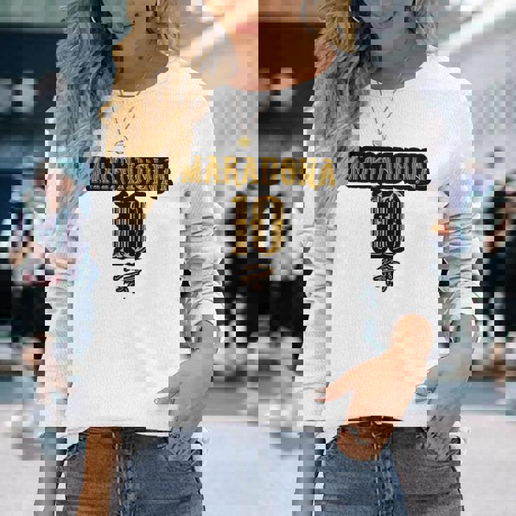 マラドーナ 10 長袖tシャツ 長袖Tシャツ 彼女への贈り物