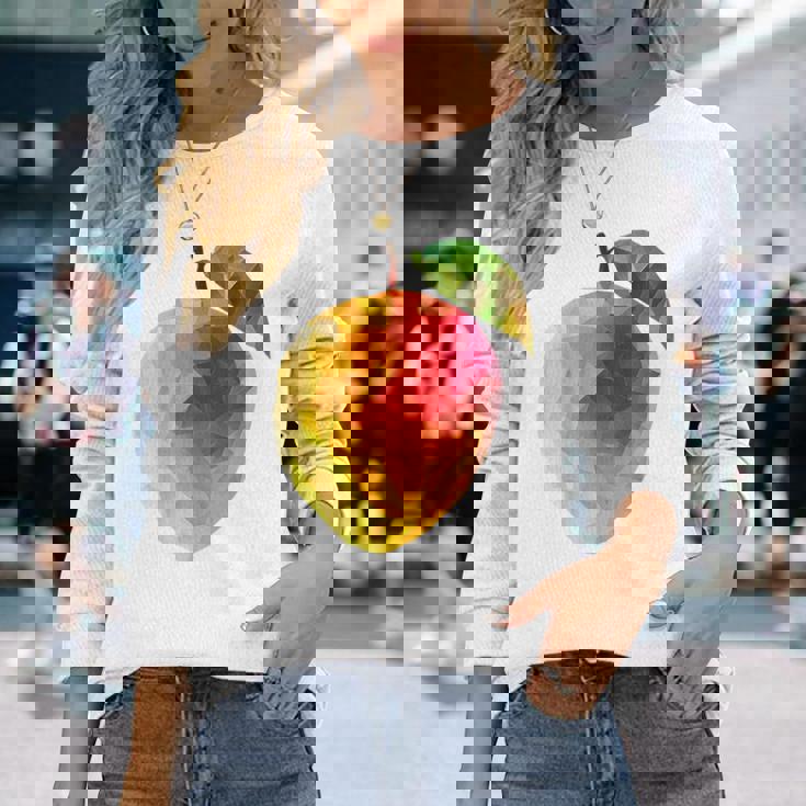 マンゴーフルーツモチーフアートマンゴー 長袖Tシャツ 彼女への贈り物