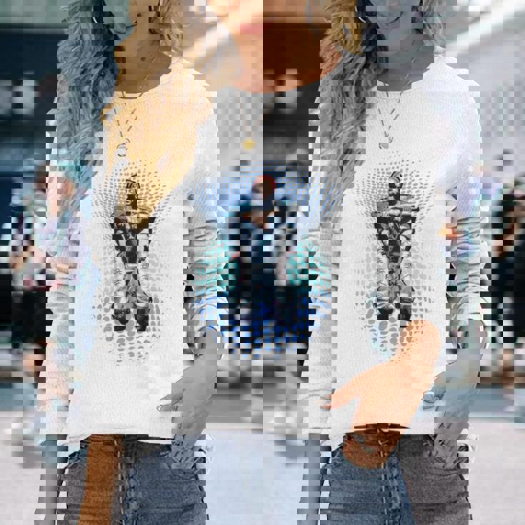 マービンゲイ_002_Back Printed 長袖Tシャツ 彼女への贈り物