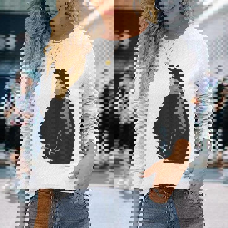 ミステリアスなクロークドクラシック紳士ヴィンテージノワールスタイル 長袖Tシャツ 彼女への贈り物