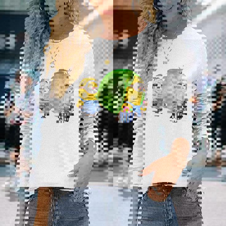 ミニオン Water Colorballoongum Green 長袖Tシャツ 彼女への贈り物