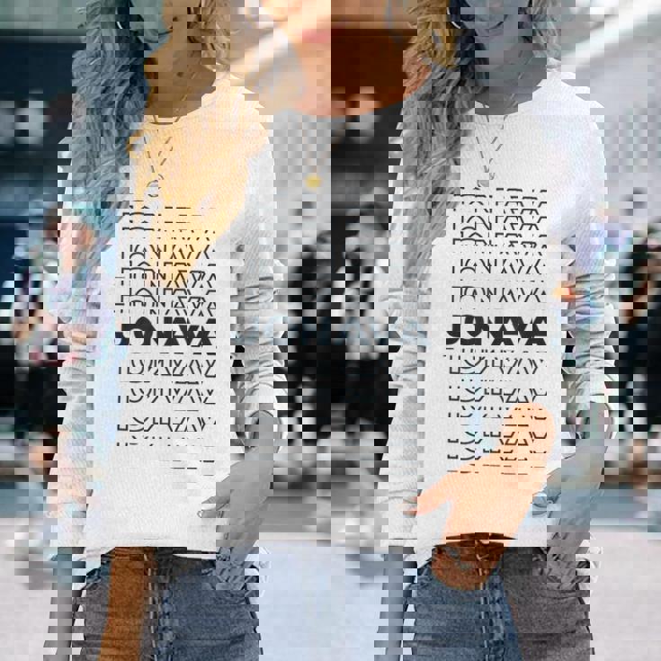 ミニマリストシティ リトアニアモダンジョナバ 長袖Tシャツ 彼女への贈り物