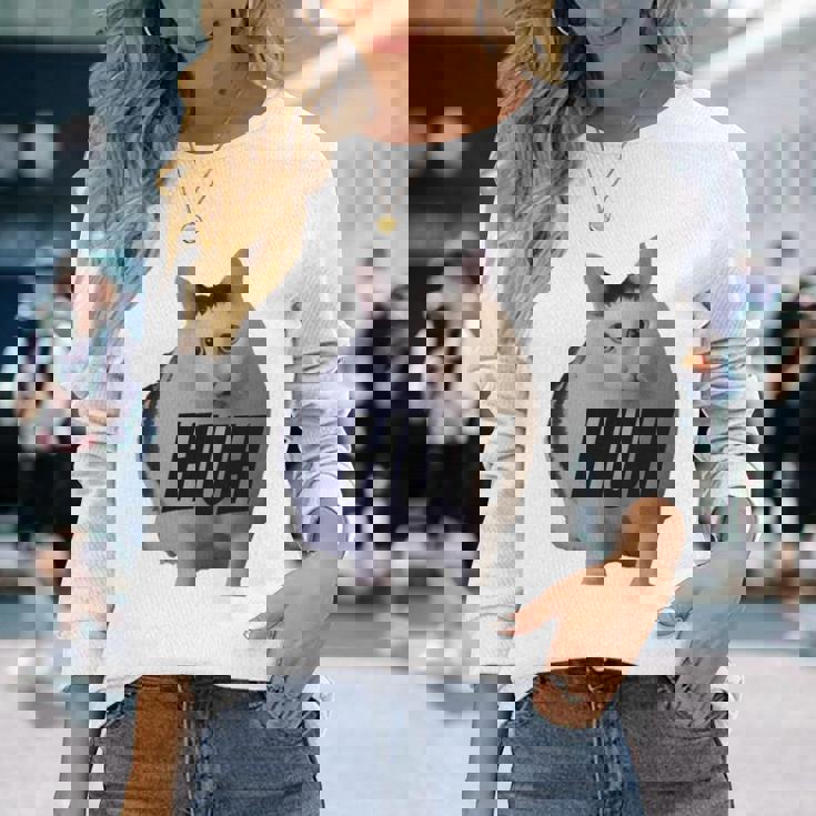 ミームハァキャット面白い 長袖tシャツ 長袖Tシャツ 彼女への贈り物