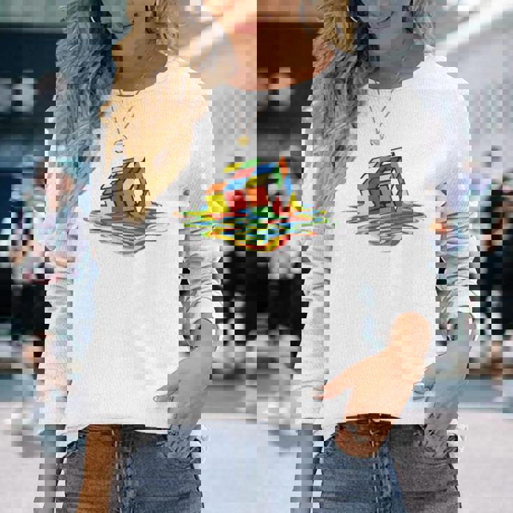 メルティング ルービックキューブ 長袖Tシャツ 彼女への贈り物