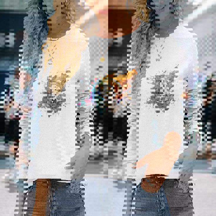 モダンビットコインアート Hodl Btc Btcアート カラフルなビットコイン 長袖Tシャツ 彼女への贈り物