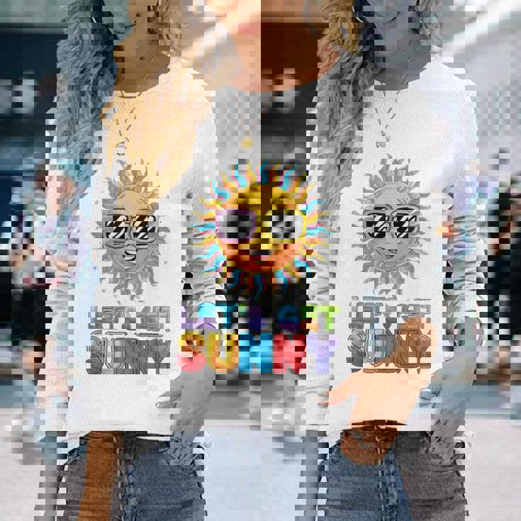 モチベーション輝くレッツゲットサニー活気 長袖Tシャツ 彼女への贈り物