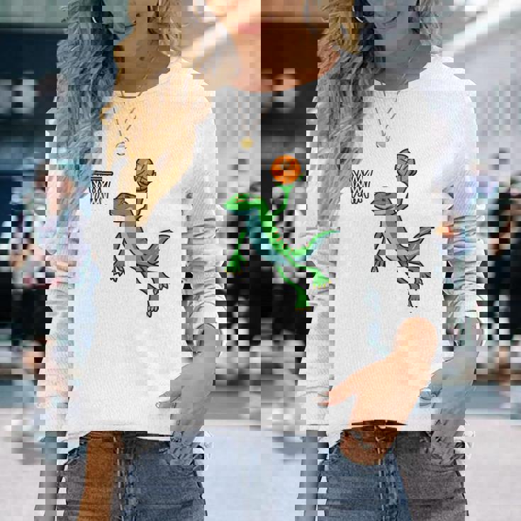 ヤモリ バスケットボール ホビー スポーツ 爬虫類 長袖tシャツ 長袖Tシャツ 彼女への贈り物