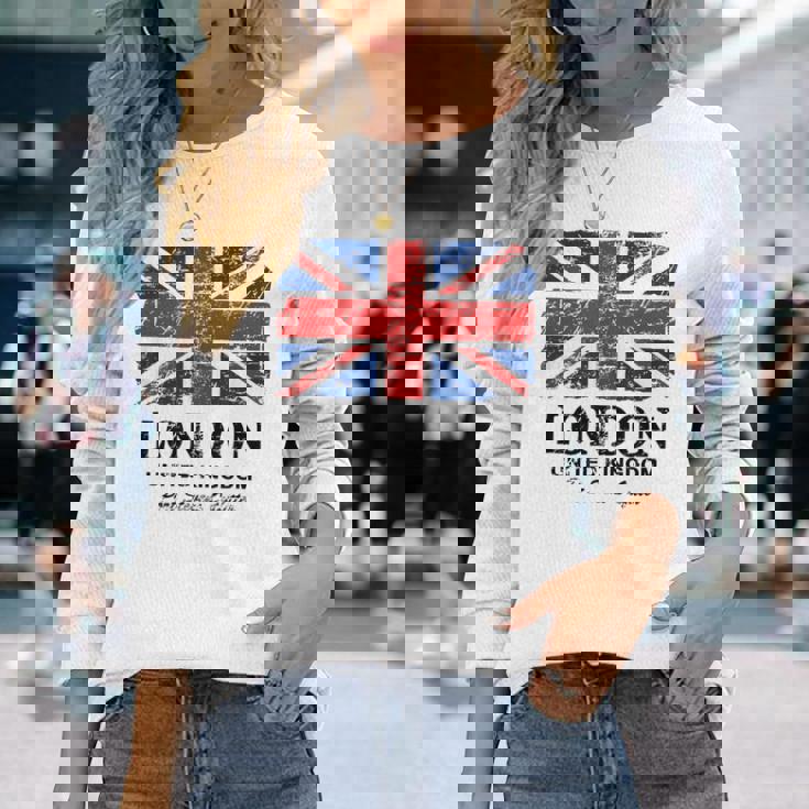 ユニオンジャック 英国の国旗 グレートブリテン ロンドン Union Jack 長袖Tシャツ 彼女への贈り物