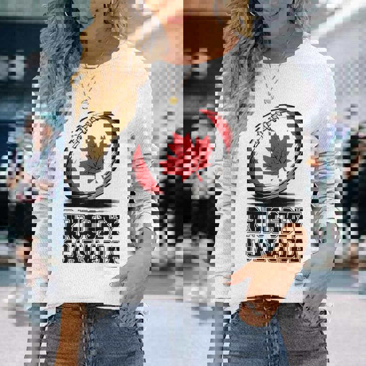 ラグビー カナダ ファン メープルリーフ スポーツ メンズ カナダ国旗 レディース 長袖Tシャツ 彼女への贈り物