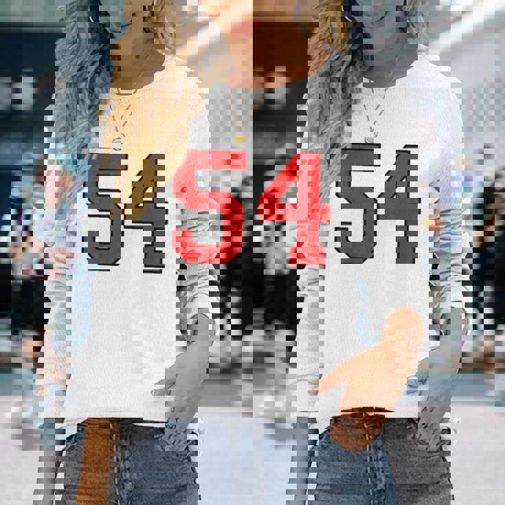 ラッキーナンバー54 クラシックカレッジアメリカン代表チームのファンプレイヤー 長袖Tシャツ 彼女への贈り物