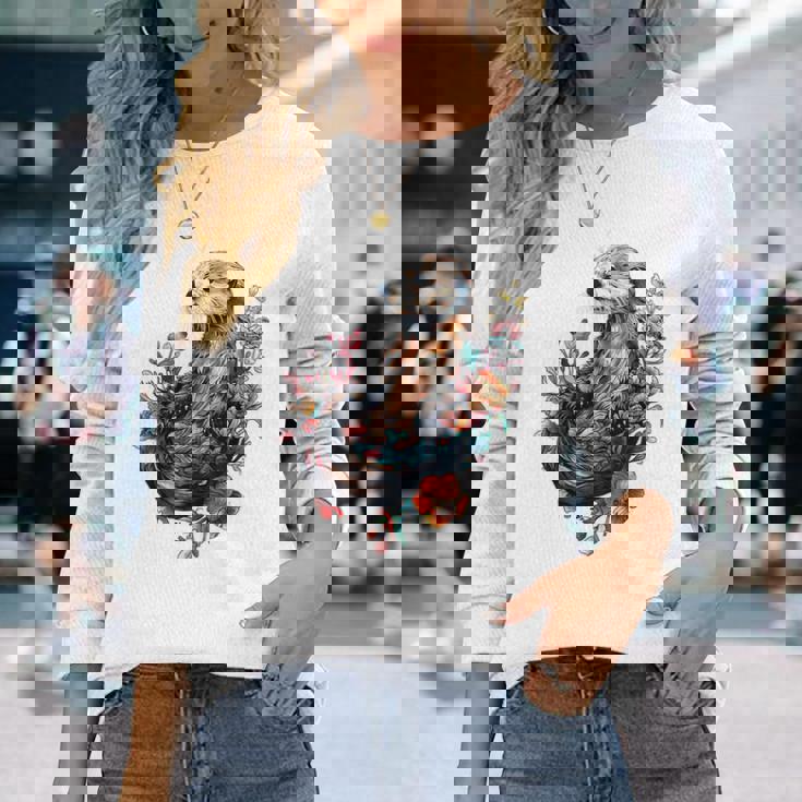 ラッコ フローラルアクセント 長袖Tシャツ 彼女への贈り物