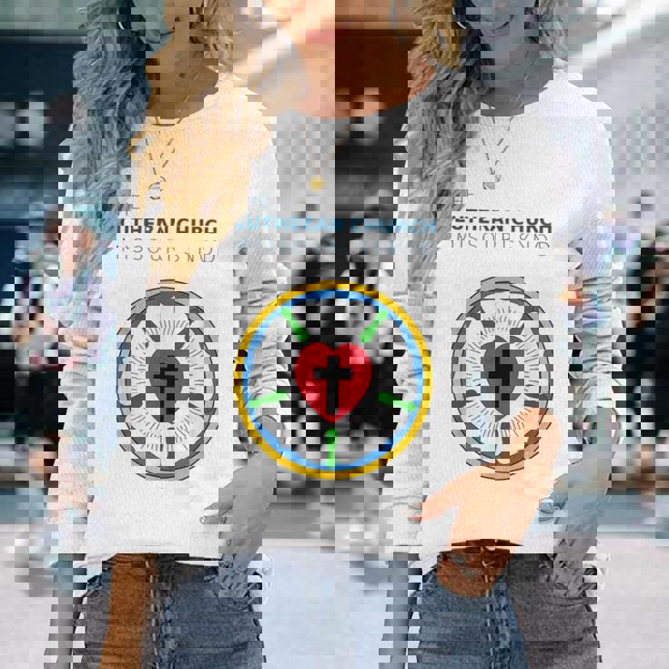 ルーテル教会 ミズーリ州会議 Lcms ローズシールロゴ 長袖Tシャツ 彼女への贈り物