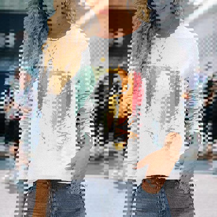 レトロなビンテージデザインのバーニーズマウンテンドッグ 長袖tシャツ 長袖Tシャツ 彼女への贈り物