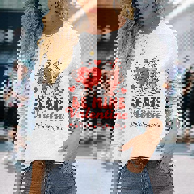 ロマンチックな手描きのスタイル バレンタインデー 長袖Tシャツ 彼女への贈り物