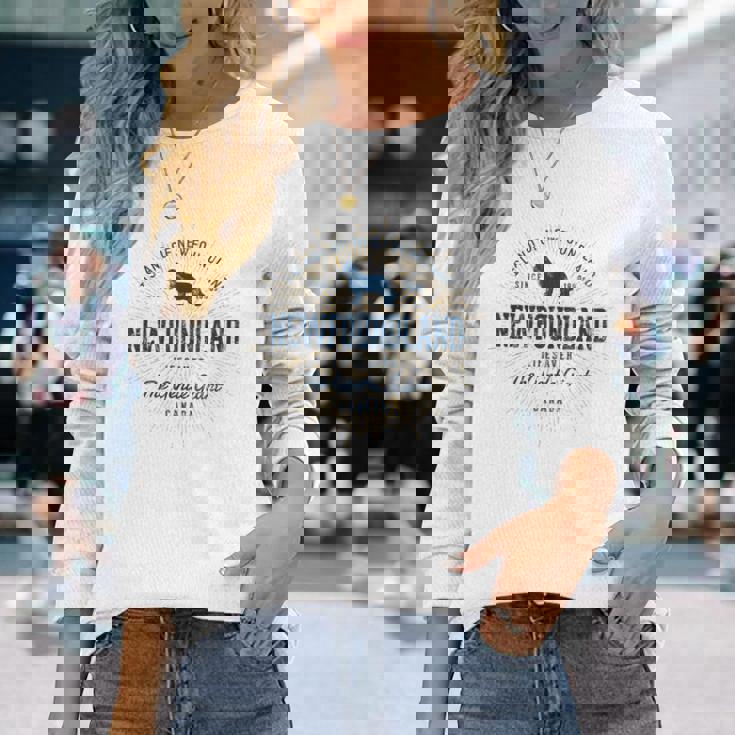 ヴィンテージ ニューファンドランド レトロ 長袖Tシャツ 彼女への贈り物