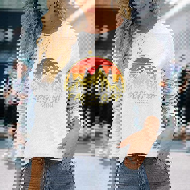 ヴィンテージ ファンシー ギャップ バージニアa 山 ハイキング お土産 長袖Tシャツ 彼女への贈り物