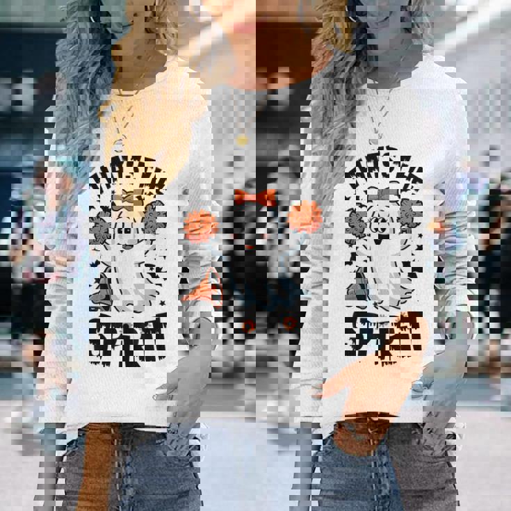 不気味なチアリーダー ゴースト ハロウィンコスチューム チアママスピリット。 長袖Tシャツ 彼女への贈り物