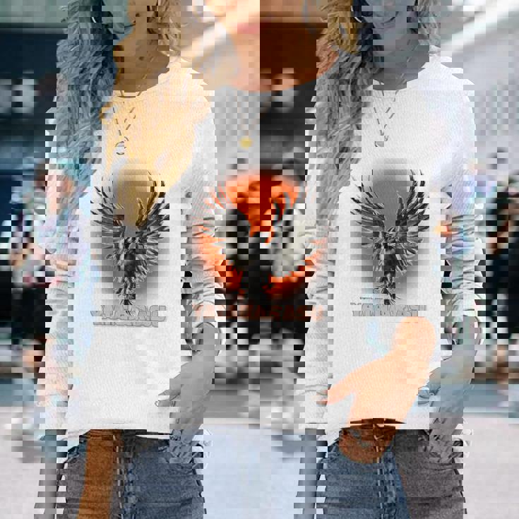 八咫烏 日本神話 霊鳥 化身 太陽 長袖Tシャツ 彼女への贈り物