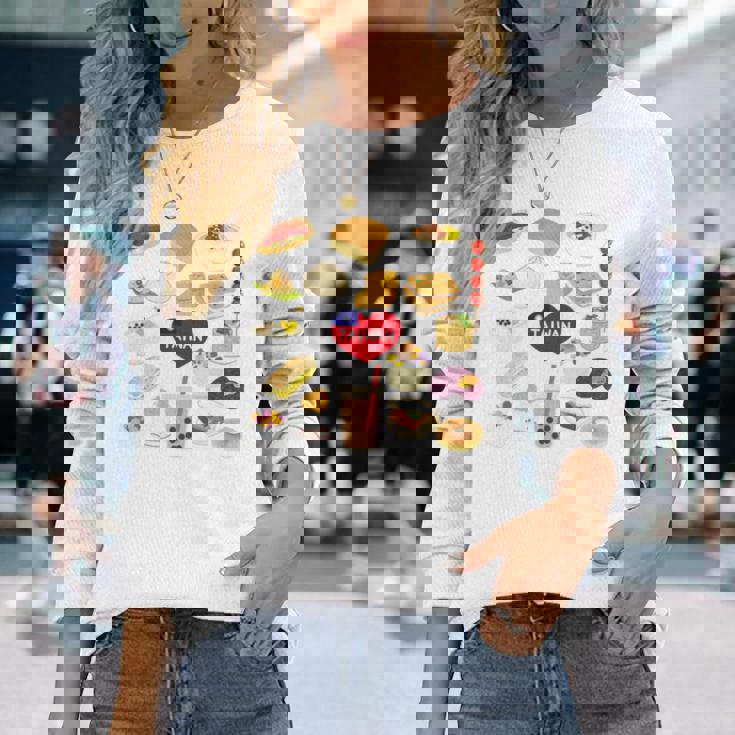 台湾の味 グルメ 国旗 ローカルフード 長袖tシャツ 長袖Tシャツ 彼女への贈り物