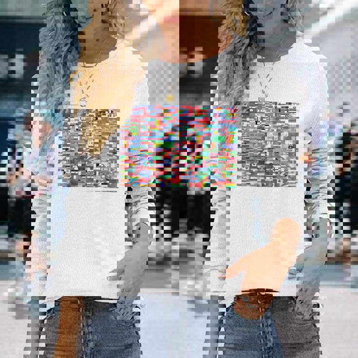 国際世界旗 国旗 世界地図 地球儀 長袖Tシャツ 彼女への贈り物