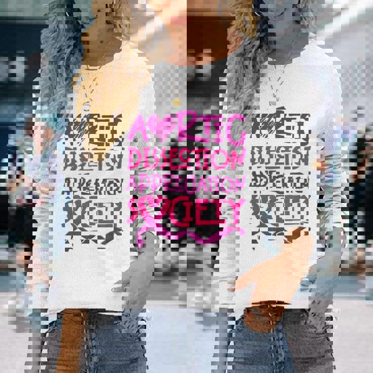 大動脈解離サバイバー 長袖Tシャツ 彼女への贈り物