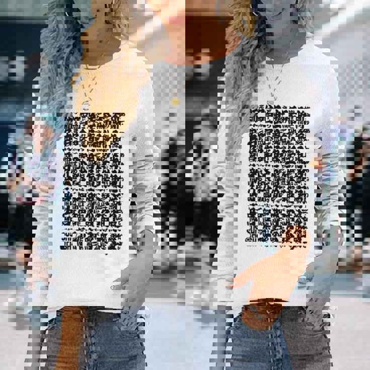 寿司魚の漢字キャラクター 長袖tシャツ 長袖Tシャツ 彼女への贈り物