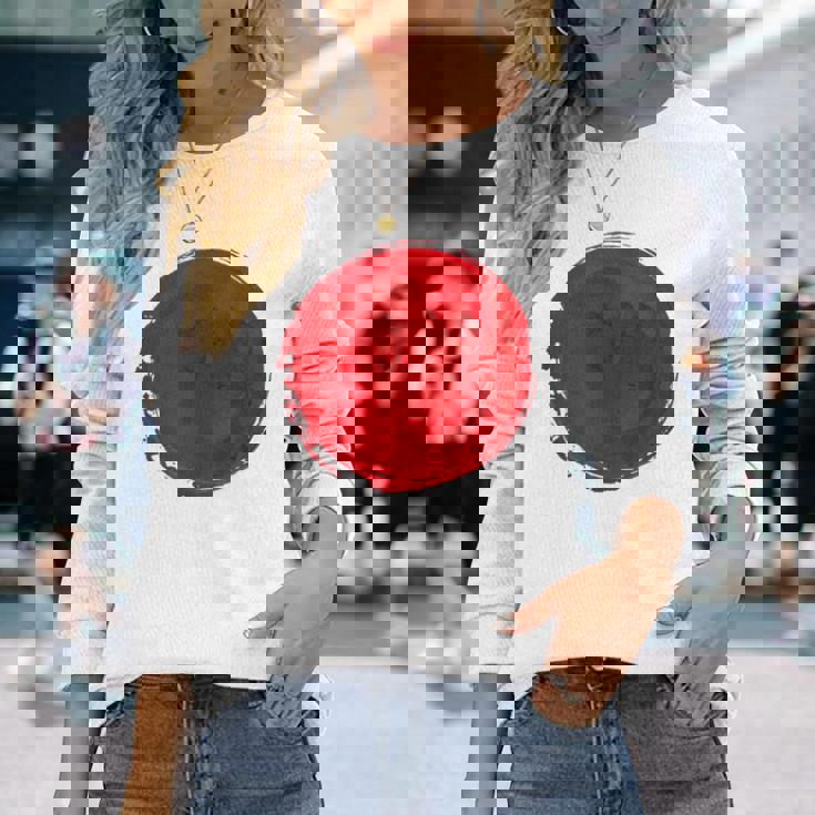 日本国旗 昇る太陽 日照 日の丸 長袖Tシャツ 彼女への贈り物