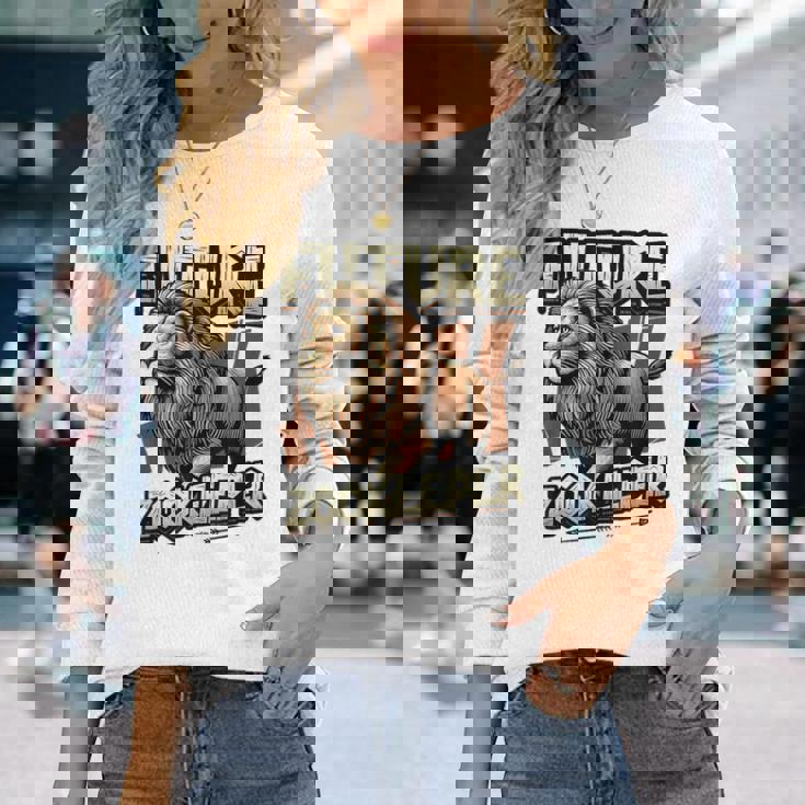 未来の飼育係ライオンの恋人 長袖Tシャツ 彼女への贈り物